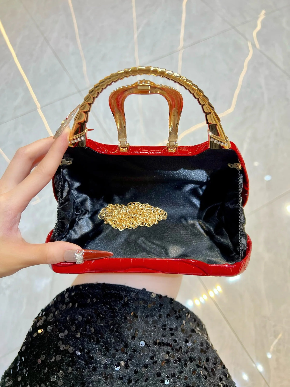 New Banquet Handbag Diamond-encrusted Fashion Dinner Women's Handbag High-quality Fashion Women's Shoulder Oblique Bag