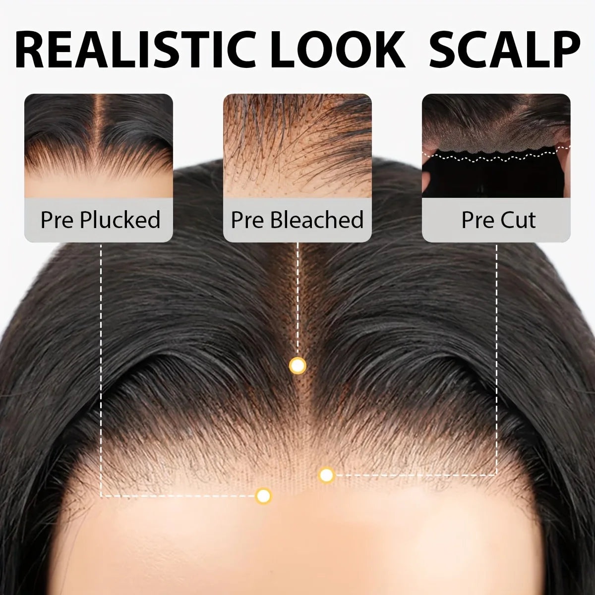 Glueless Straight Lace Front Human Hair Wig for Women