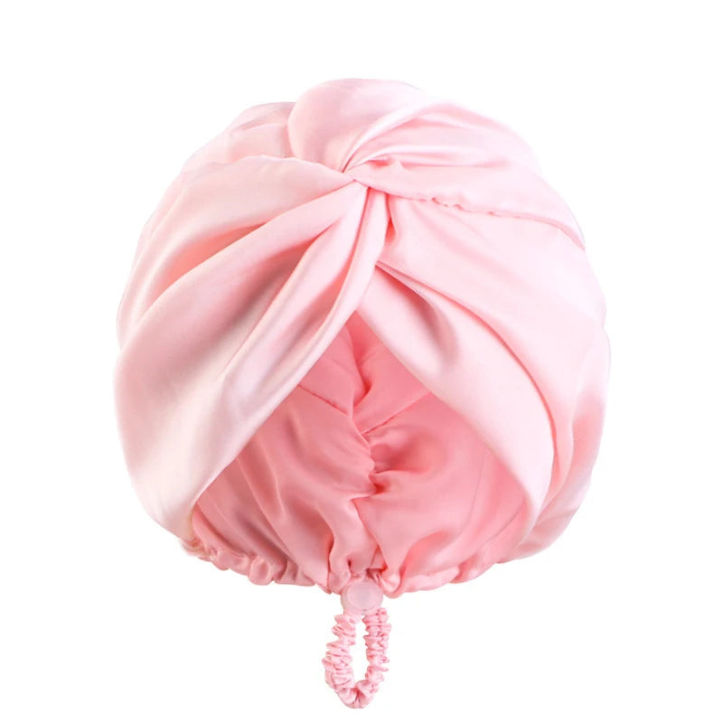 Soft Satin Sleep Turban Cap With Adjustable Fit for Women