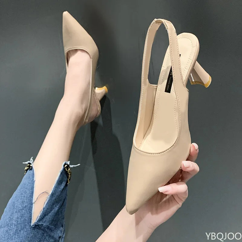 Elegant Pointed Toe Slim Heel Pumps