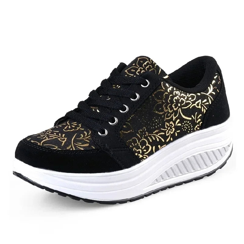 Breathable Wedge Platform Walking Sneakers For Women