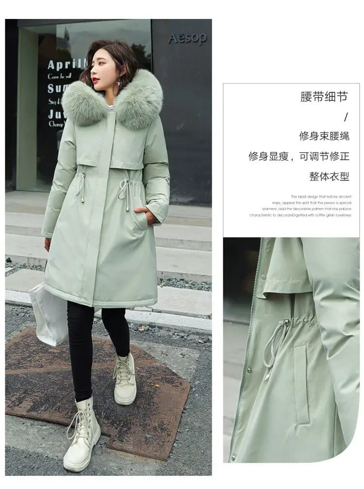 2025 New Parkas Women's Long Coat Winter Jacket Overcoming Plush Cotton Jacket