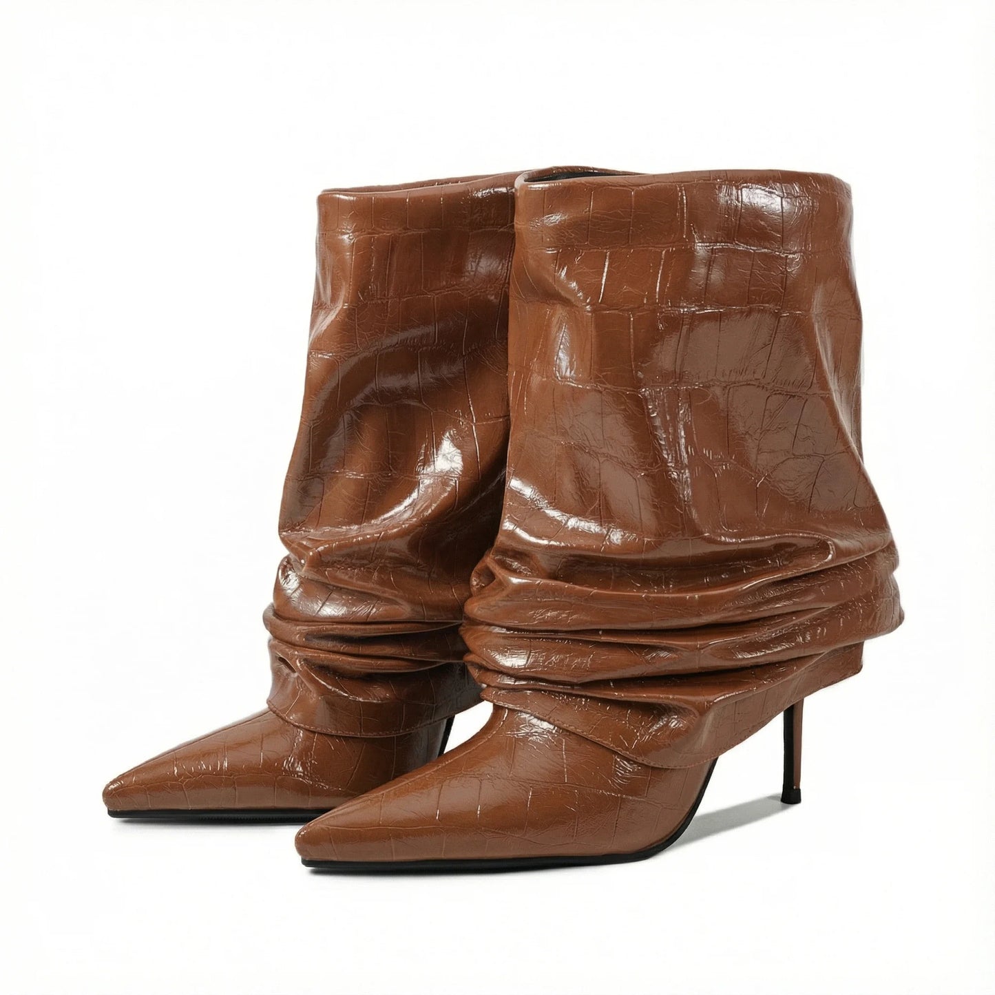 Timeless Elegant Chic Pleated Mid Calf Boots for Women