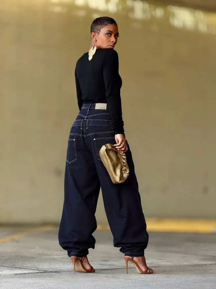 Euro American Style Loose High Waist Jeans for Women