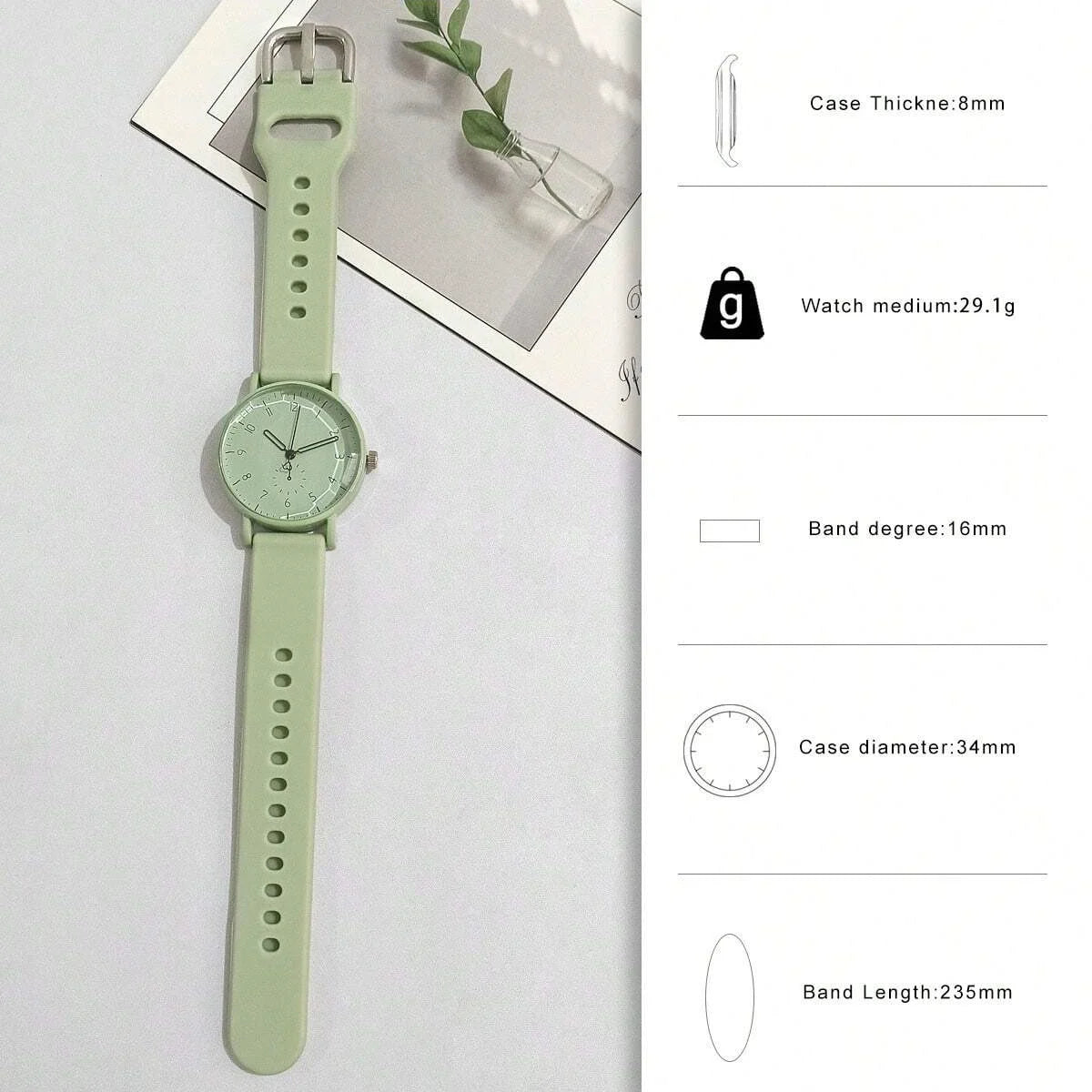 Silicone Strap Quartz Watch for Women