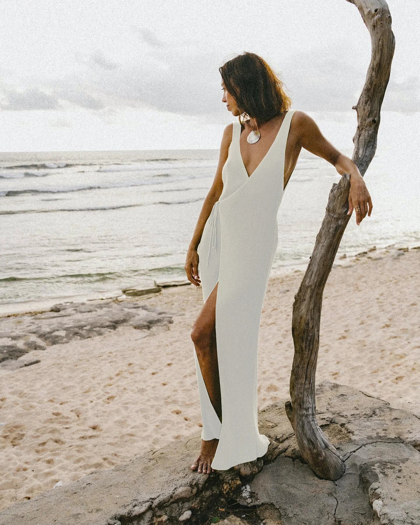 Women's Sexy Knit V-neck Lace-up Sleeveless Wrap Beach Maxi Dress 2025 Summer Seaside Swimsuit Cover Up Bodycon Dresses K184