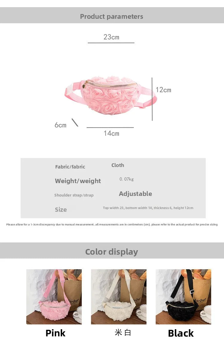 New Women's Waist Bag Flower Shape Fashionable Women's Waist Bag Lace Luxury Lightweight Women's Crossbody Bag High Quality