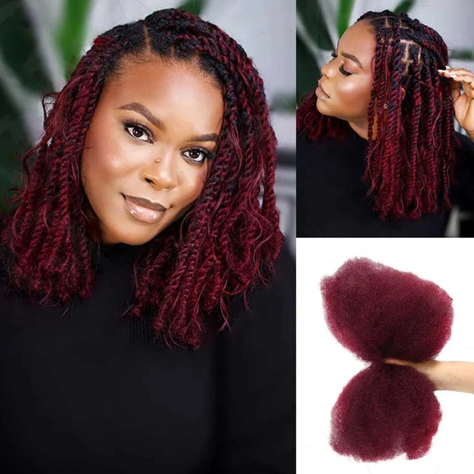 Natural Afro Kinky Bulk Braiding Hair Extensions for Women