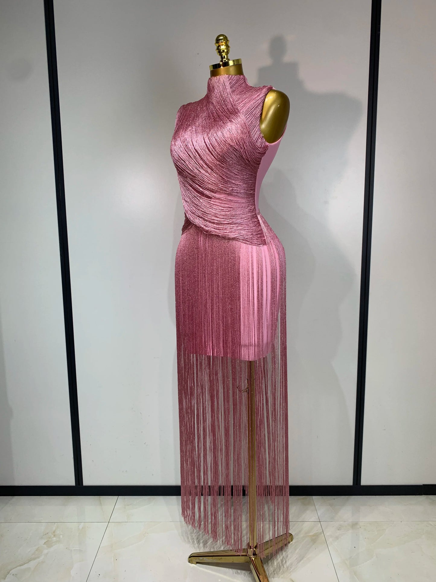 Women Sexy Sleeveless Tassel Bodycon Bandage Dresses Celebrity Elegant Evening Party Nightclub Luxury Birthday Cocktail Dress