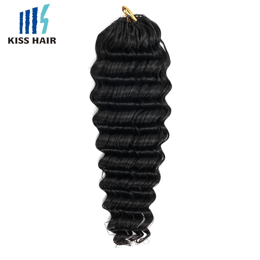 Deep Wave Brazilian Human Hair Knotless Crochet Braids for Women