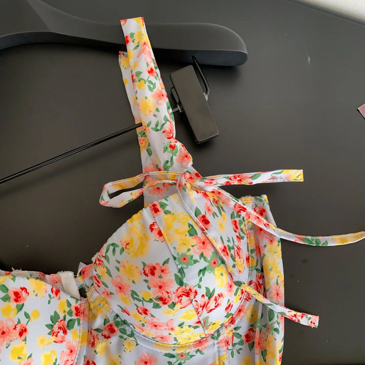 Summer Floral Lace-Up Corset Camisole Top for Women