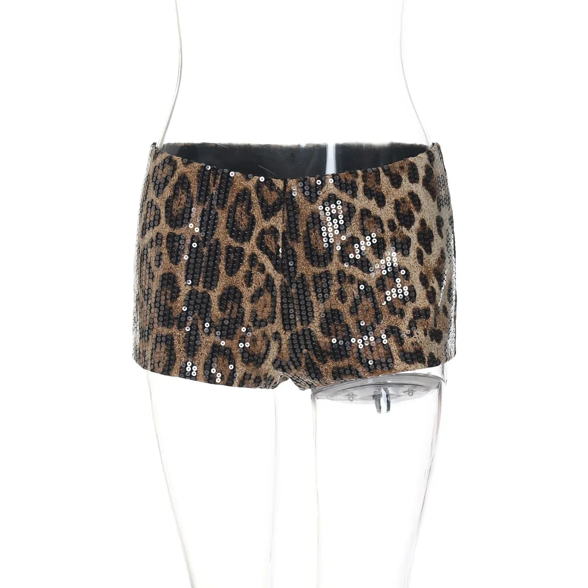 Chic Leopard Print Sequin Three Piece Set for Women