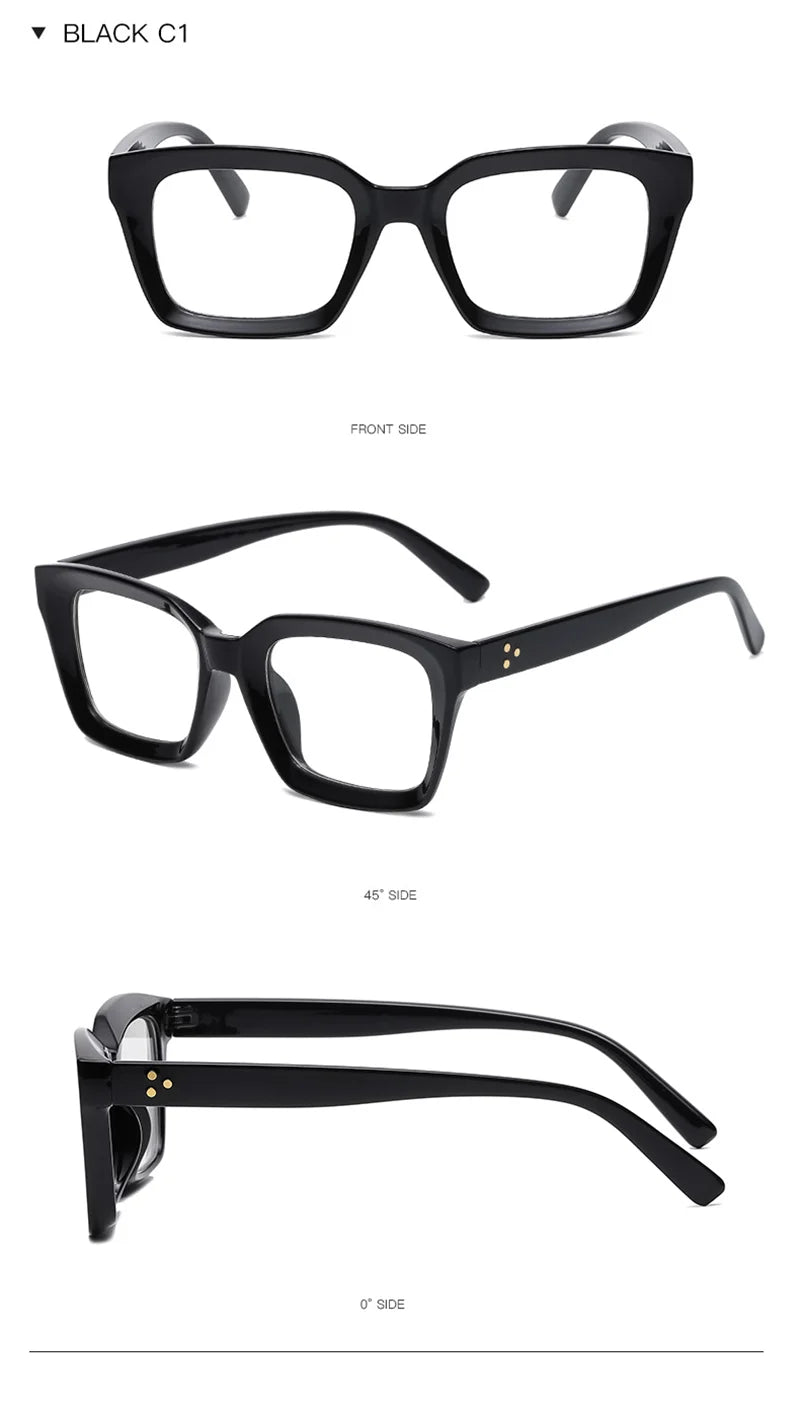 Oversized Square Reading Glasses With Plastic Frames for Women