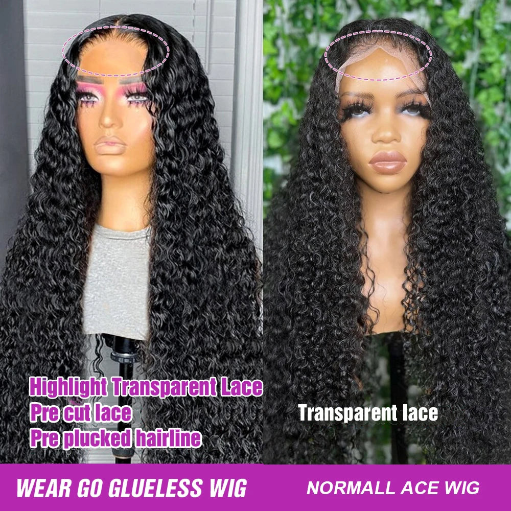 Glueless Deep Wave Water Curl Wig