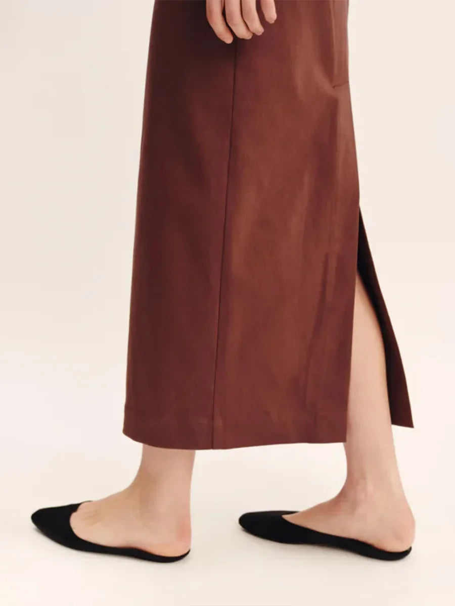 Elegant Square Neck Suspender Cotton Blend Dress For Women