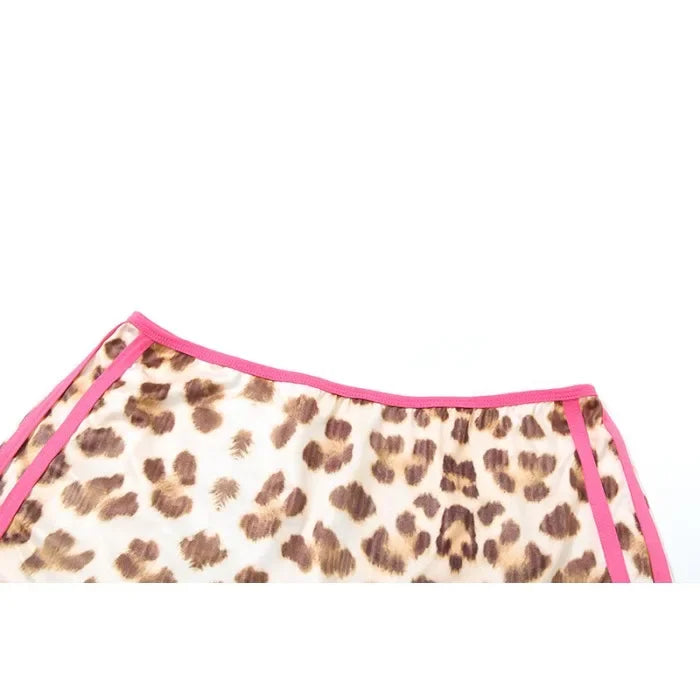 Sexy Shorts Set for Woman Crop Top Slim Fit Hooded Leopard Print Top and High Waisted and Half Pants Suit 2025 Spring/summer New