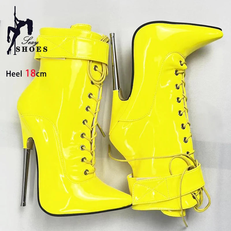 Sexy Pointed Toe Ankle Boots with Strap Wrap for Women
