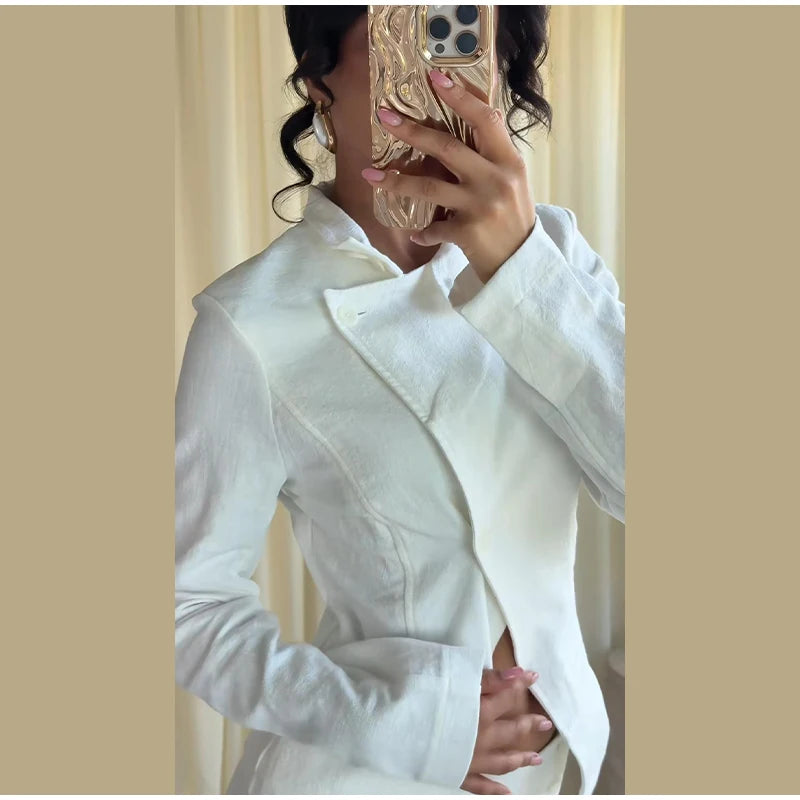 Casual Stand Collar Jacket and Shorts Set for Women