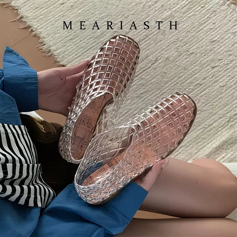 Breathable Hollow Jelly Slip On Casual Flats for Women