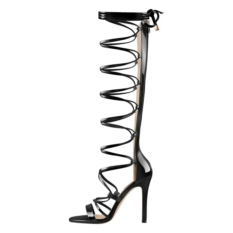 Pink Strappy Crystal Stiletto Heels