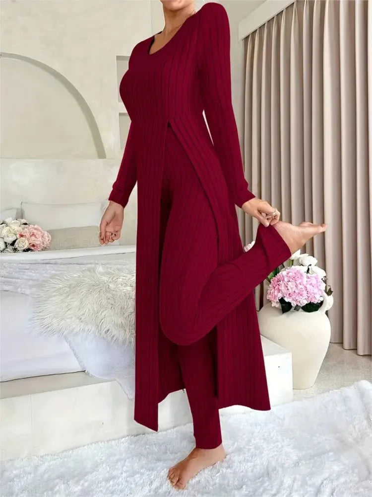 Autumn Casual Two Piece Top And Pants Set for Women