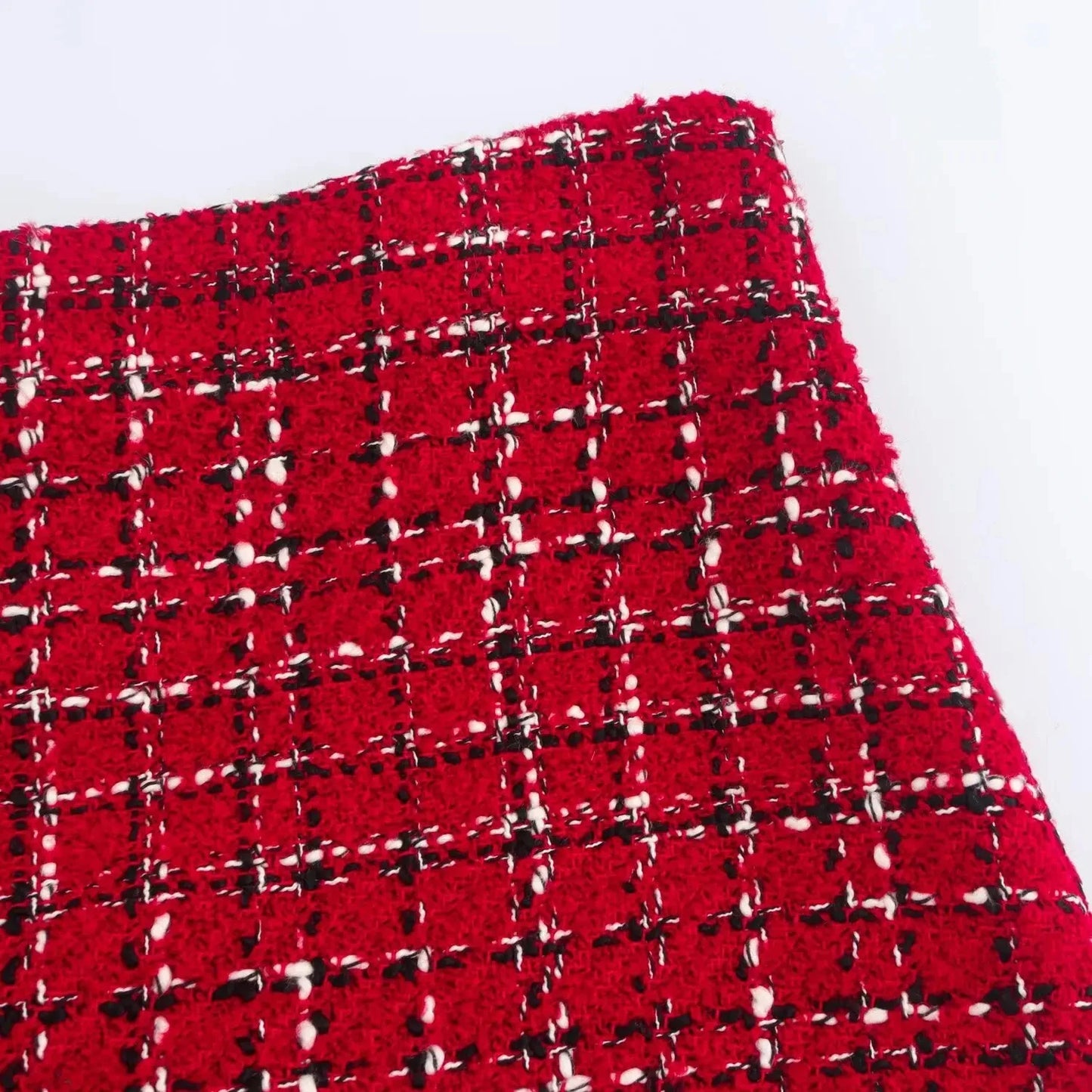 Retro Red Single-Breasted Jacket and Culottes Set for Women