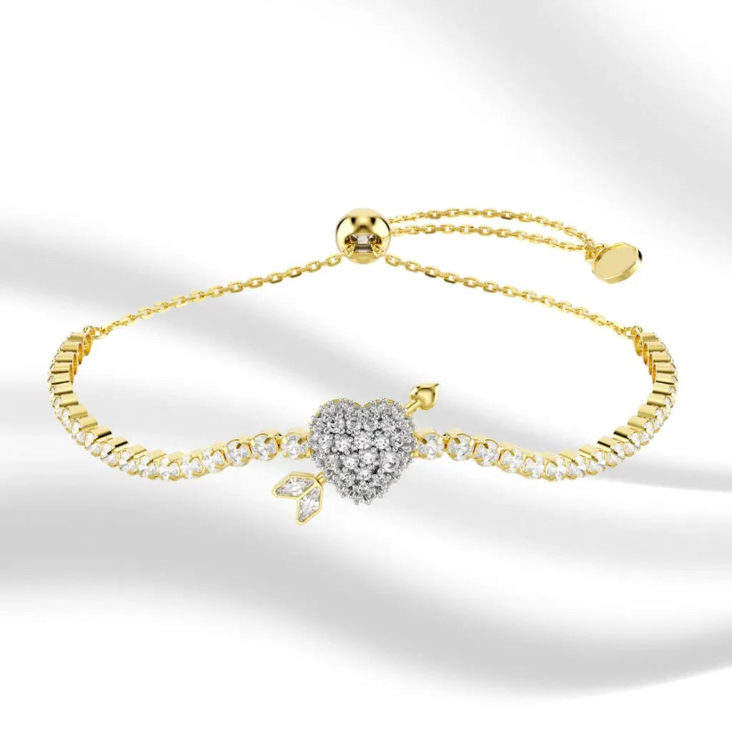 Elegant Gold-Plated Mixed-Cut Crystal Pendant Necklace for Women