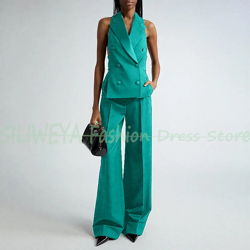 Double Breasted Vest And Pants Set