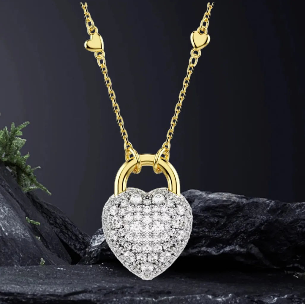 Elegant Silver Crystal Necklace and Earring Set for Women