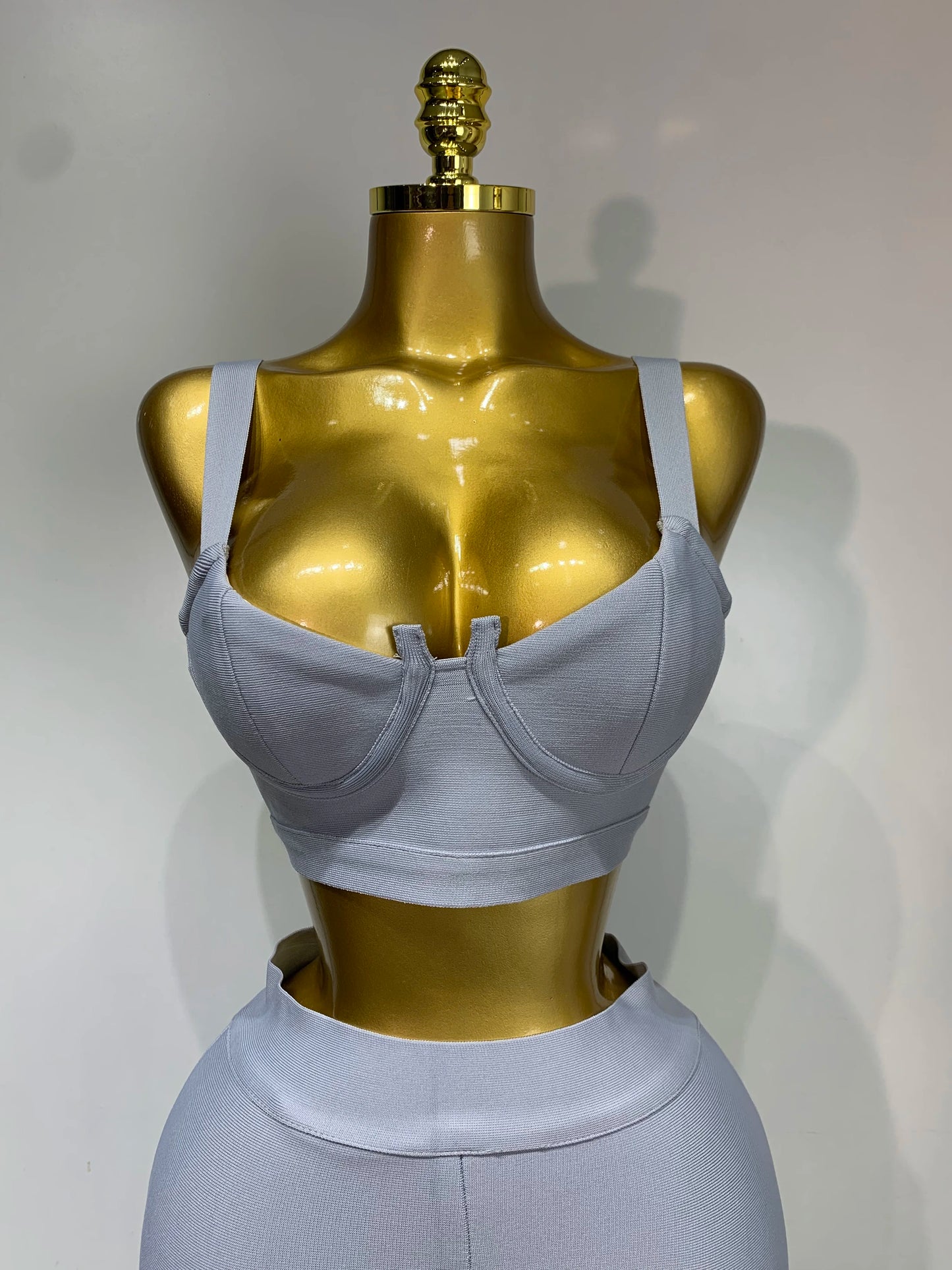 Women Sexy Bandage Crop Top Pant Set Evening Party Club Luxury Birthday High Street Fashion Elegant Luxury Birthday Outfit ﻿