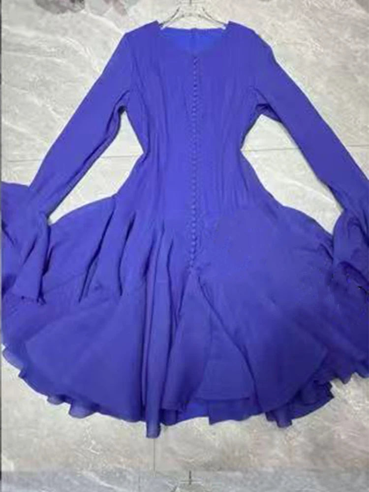 Ruffled Hem A-Line Dress