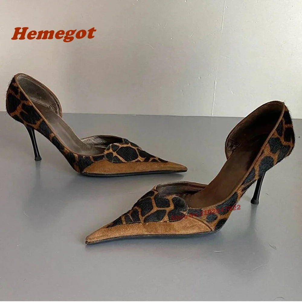 Leopard Print Pointed Toe Stiletto Pumps for Women