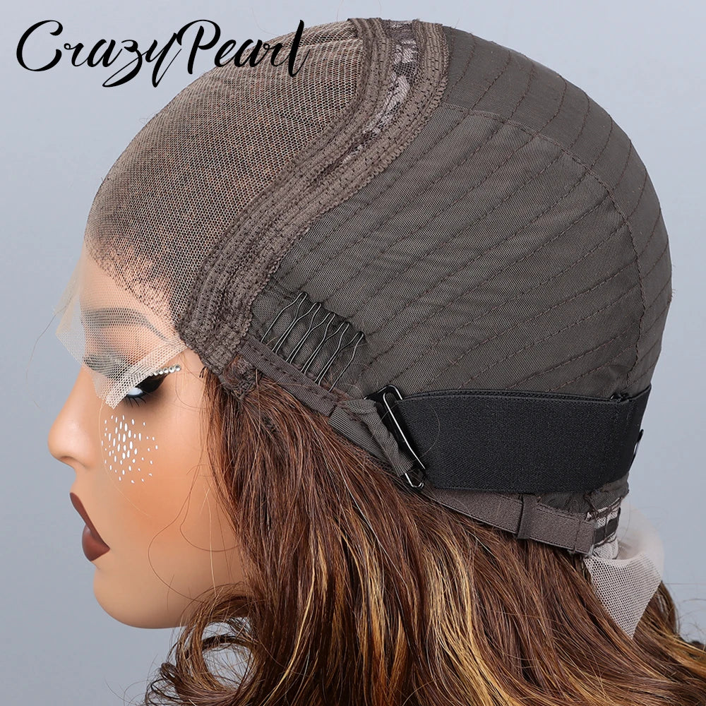 Human Hair Ombre Loose Wave Lace Closure Bob Wig for Women