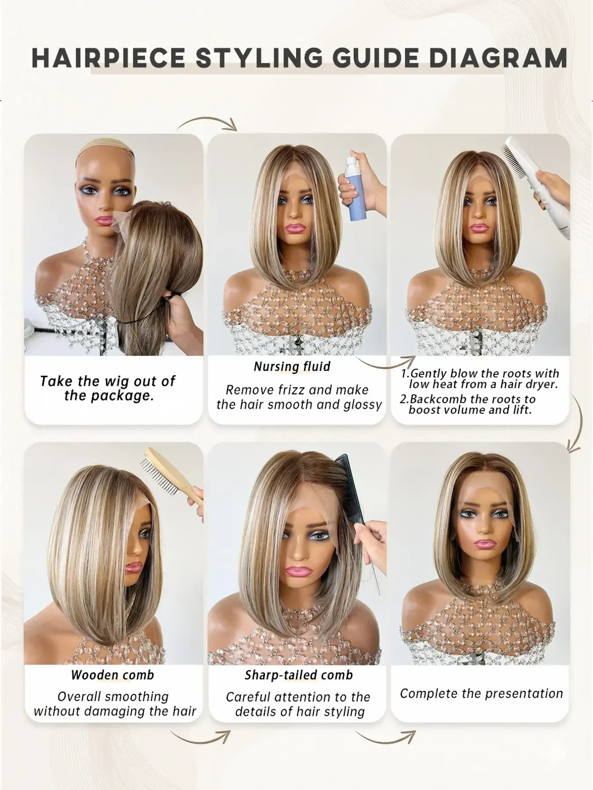 Lightweight Heat Resistant Natural Straight Lace Front Wig for Women