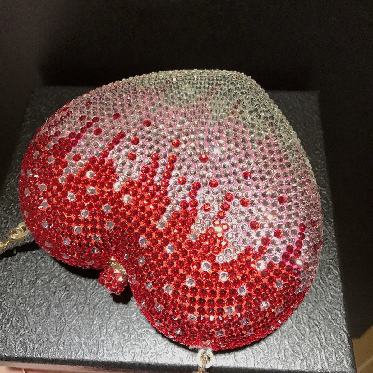 Rhinestone Heart Shaped Evening Clutch Handbag for Women