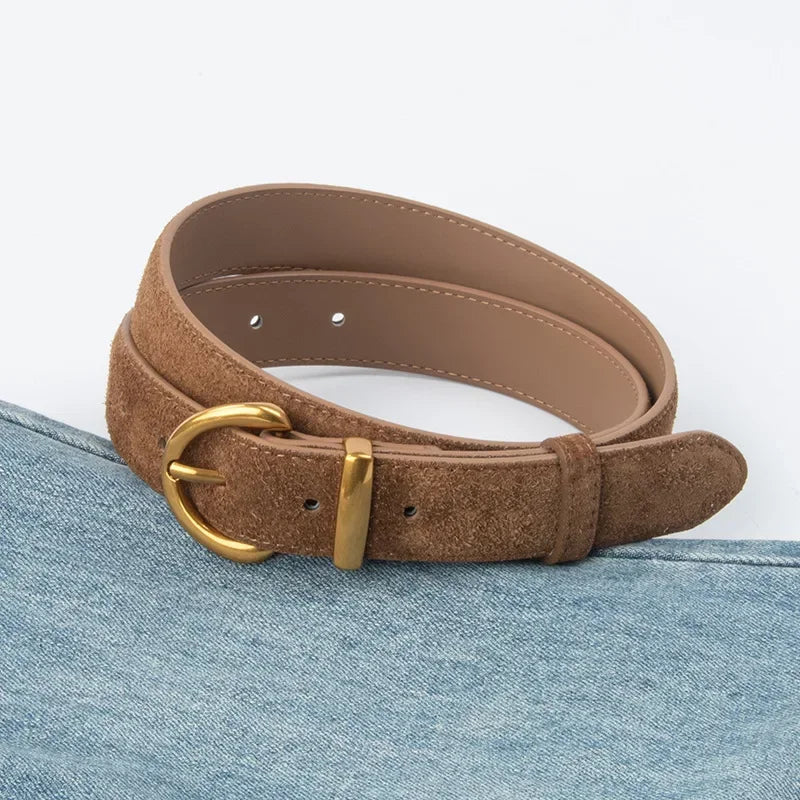 Suede Look Pin Buckle Waist Belt