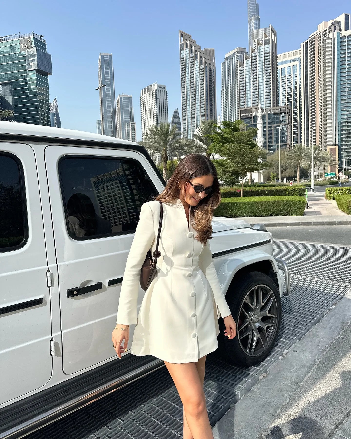 Women Chic Solid A-line Mini Dresses ElegantSingle-breasted V Collar Full Sleeves Short Vestidos Fashion New Lady Commute Gowns