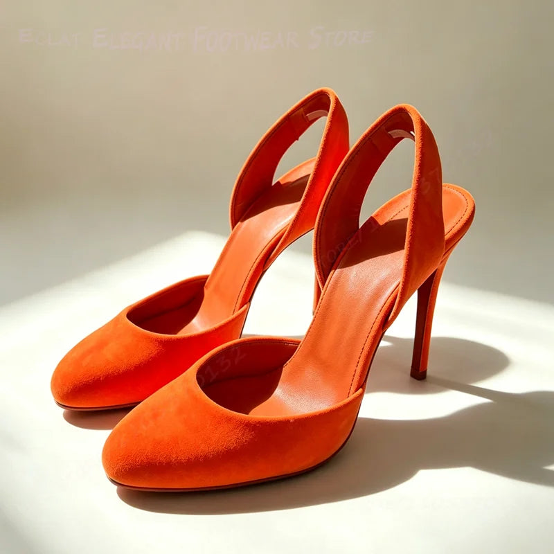 Premium Quality Suede Slingback Stilettos For Women