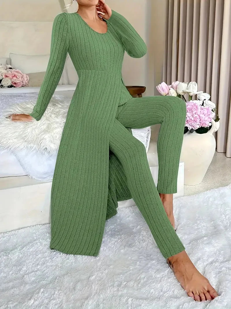 Autumn Casual Two Piece Top And Pants Set for Women