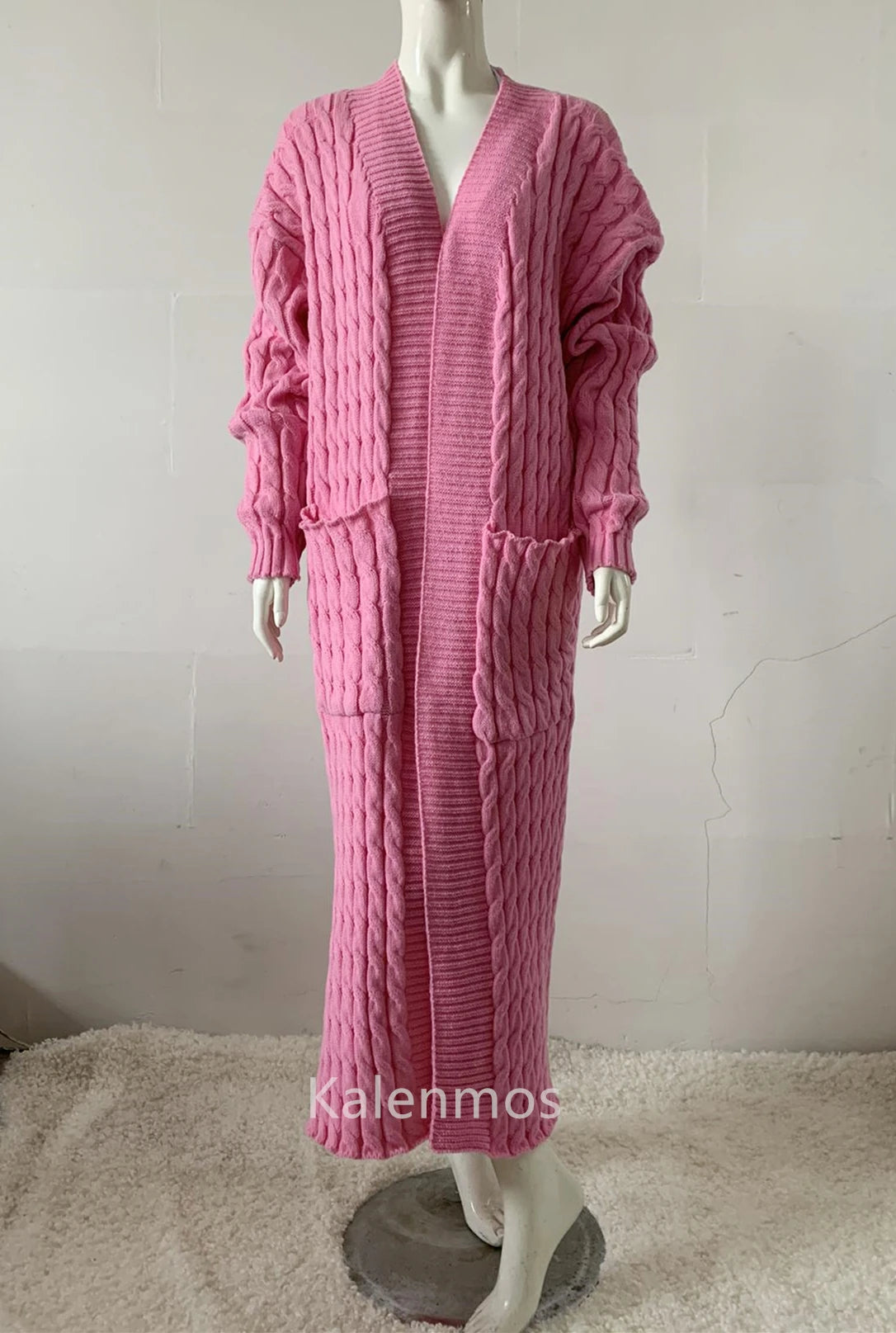 Long Sleeve Crochet Knit Cardigan Sweater for Women