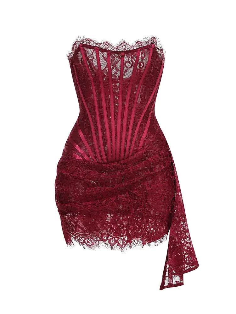Lace Patchwork Corset Dress