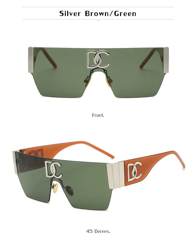 Oversized Shield Sunglasses With UV Protection for Women