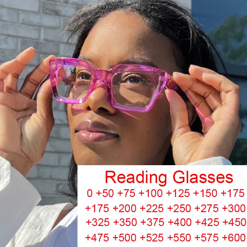 Vintage Square Blue Light Reading Glasses for Women