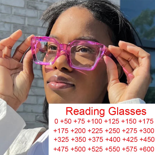 Vintage Square Blue Light Reading Glasses for Women
