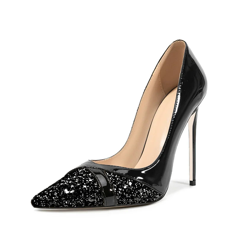 Pointed Toe Patchwork Slingback Pumps