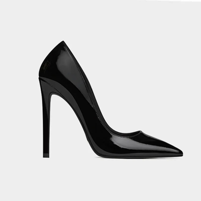 Solid Color Patent Leather Stiletto High Heel Shoes For Women