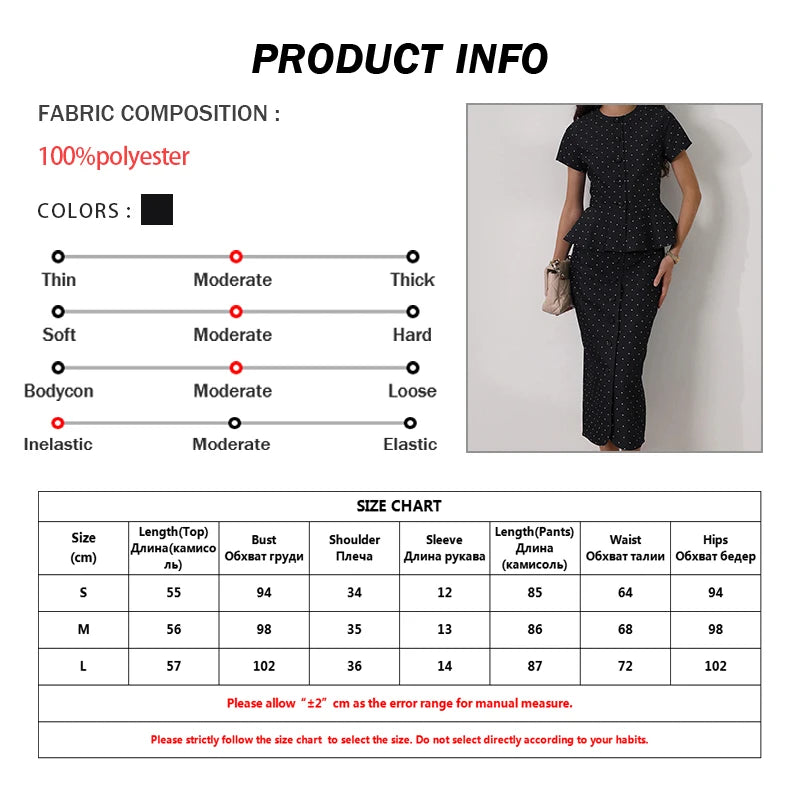 Oymimi Fashion Black Print Two Piece Outfits Woman Elegant Short Sleeve Button Blouses And High Waisted Slim Mid-Calf Skirt Sets