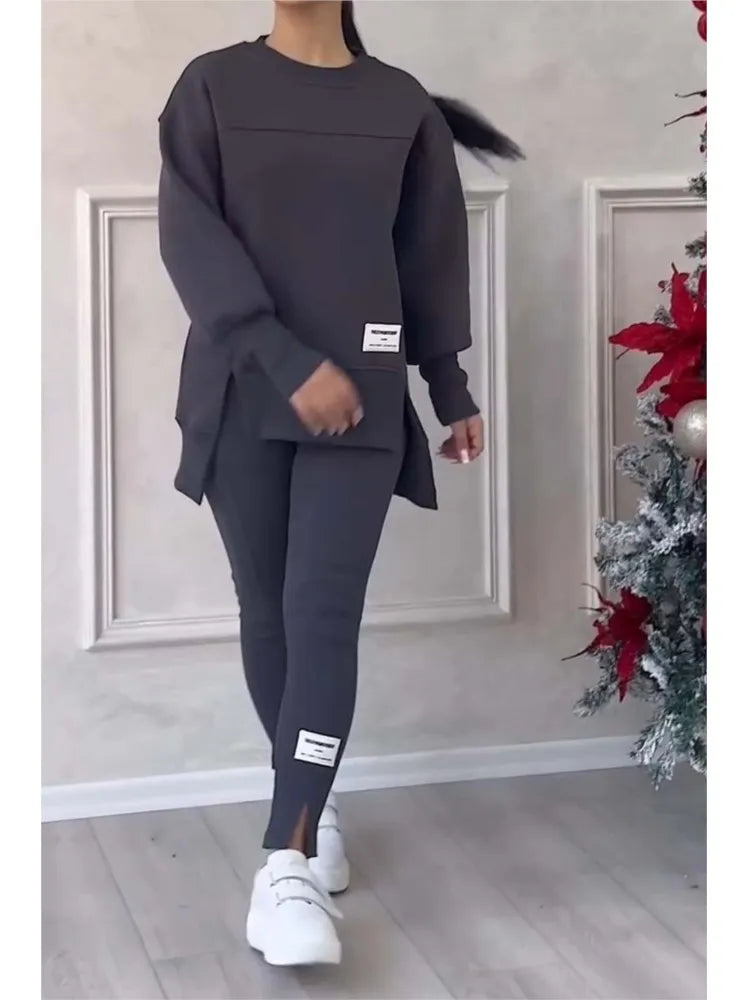 Elegant Autumn Two Piece Sweatshirt Set