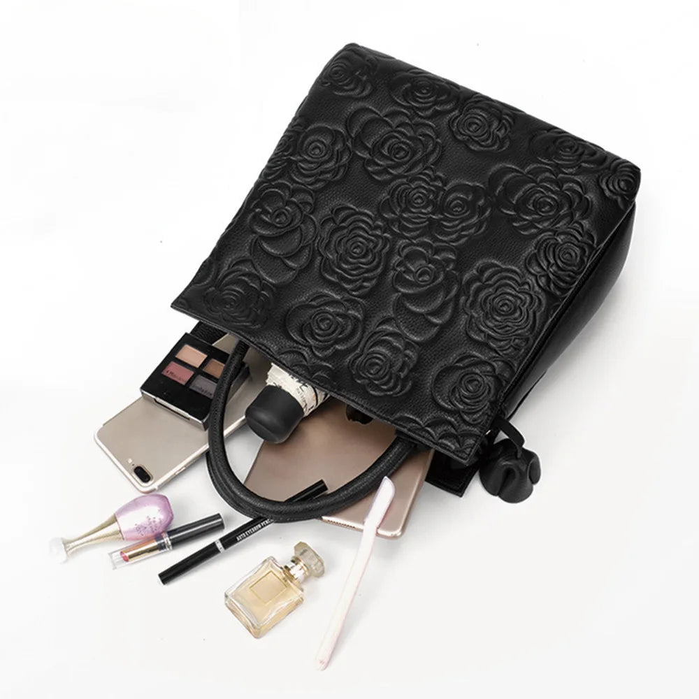 Elegant Camellia Tote Bag With Large Capacity for Women