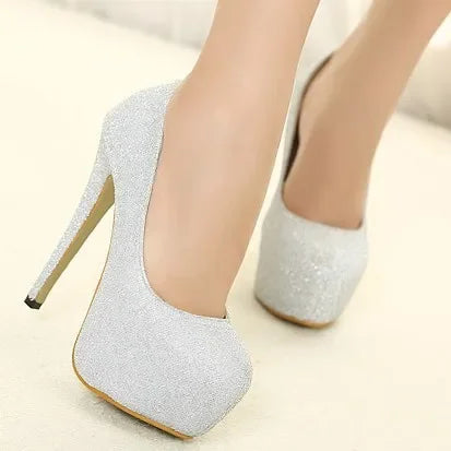 Elegant Square Heel Platform Pumps